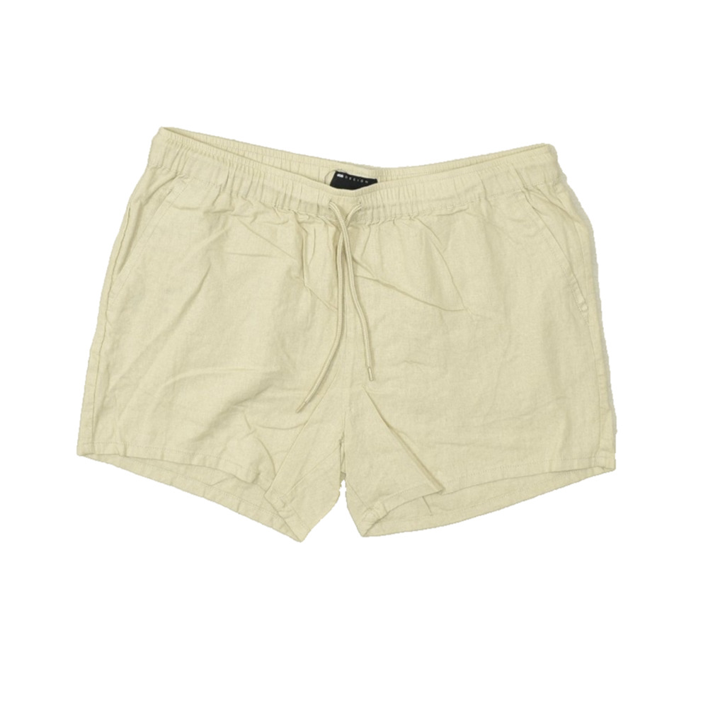 ASOS DESIGN Mens Tan Linen Blend Drawstring Shorts Size 2XL Casual Beach